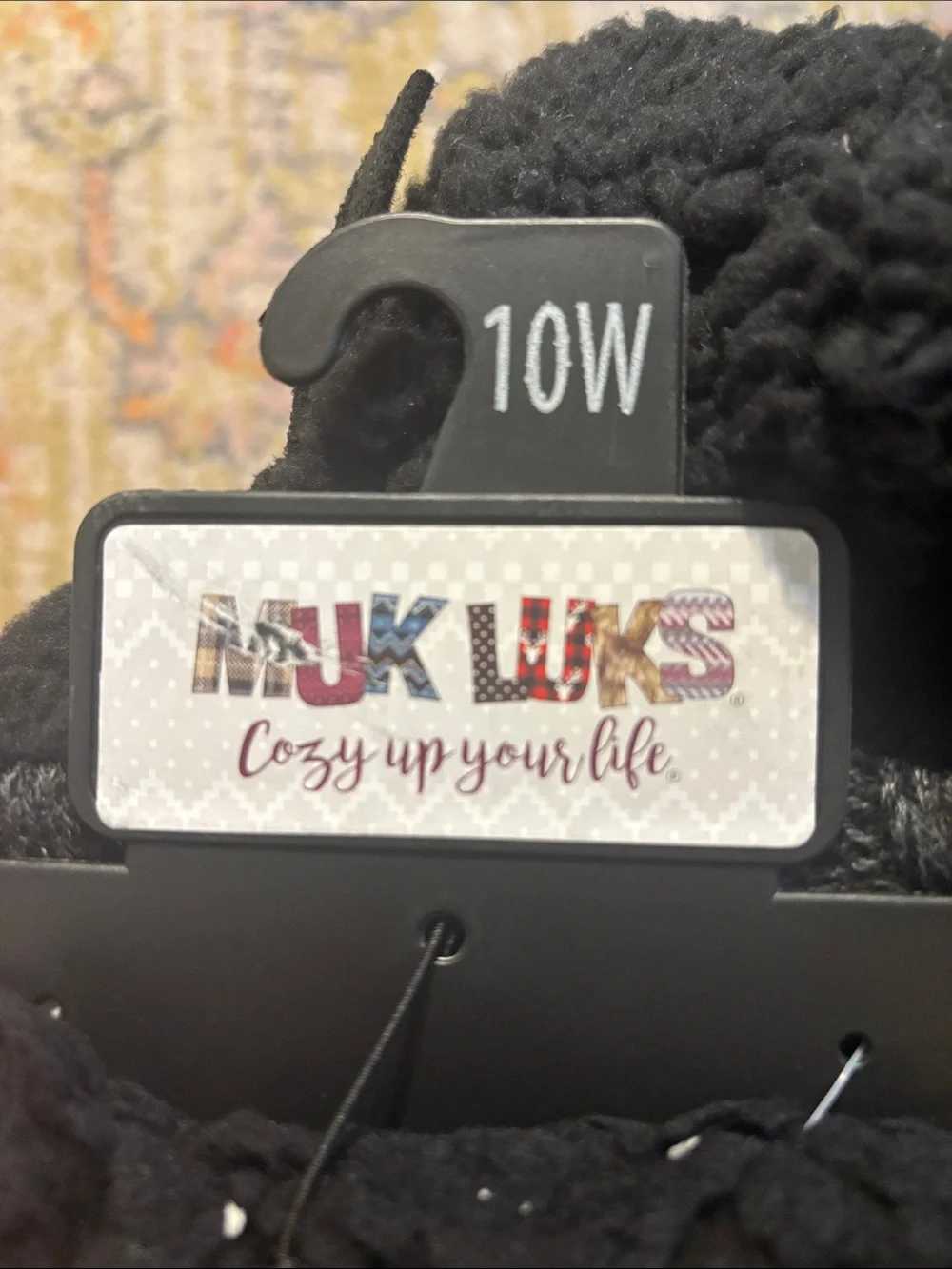 Muk Luks Black Knit Bow Mid-Calf Fold-Over Boots
